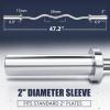 TECHNOAGE EZ Curl Bar, 47" Olympic Curl Bar(350LBS Capacity) Solid Chrome Barbell with Copper Sleeve and Bearing for 2-inch Plates view 3