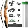 AMEYXGS 60" Archery Takedown Recurve Bow Set Wooden Riser 20-60lbs Hunting Bow Traditional Longbow Outdoor Shooting Adult Bow Right Handed (35LBS, Orange Kit) view 1