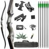 AMEYXGS 60" Archery Takedown Recurve Bow Set Wooden Riser 20-60lbs Hunting Bow Traditional Longbow Outdoor Shooting Adult Bow Right Handed (60LBS, Grey kit) view 1