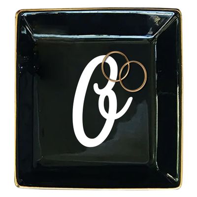 TEEAMORE Personalized Ring Dish Custom Trinket Tray Add Your Initials Valentines Day Wedding Gift Jewelry Tray