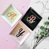 TEEAMORE Personalized Ring Dish Custom Trinket Tray Add Your Initials Valentines Day Wedding Gift Jewelry Tray view 4