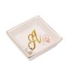 TEEAMORE Personalized Ring Dish Custom Trinket Tray Add Your Initials Valentines Day Wedding Gift Jewelry Tray view 1