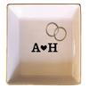 TEEAMORE Personalized Ring Dish Custom Couple Trinket Tray Add Your Initials Engagement Wedding Gift Jewelry Tray view 1
