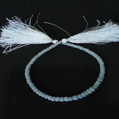 30 Cts, Natural Angelite Rondelles Beads Faceted Cut, Matte Finished Beads, 8 Inches Graduated Strand