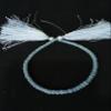30 Cts, Natural Angelite Rondelles Beads Faceted Cut, Matte Finished Beads, 8 Inches Graduated Strand view 1