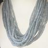30 Cts, Natural Angelite Rondelles Beads Faceted Cut, Matte Finished Beads, 8 Inches Graduated Strand view 4