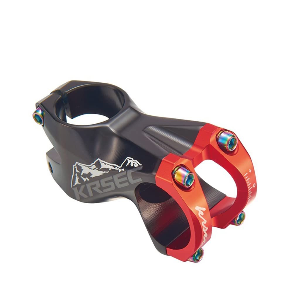 Bicycle Handlebar Stems 31.8 * 55MM Aluminum Alloy CNC Ultra Light Hollow Handlebar Riser for Most Bicycle, Road Bike, MTB,Cycling (Black-Red-Gray)