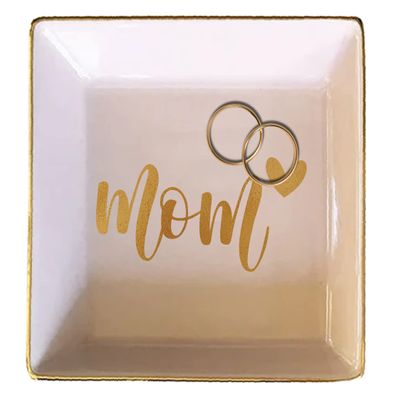 TEEAMORE Personalized Ring Dish Custom Trinket Tray Add Your Text Heart Design Valentines Day Wedding Gift Jewelry Tray