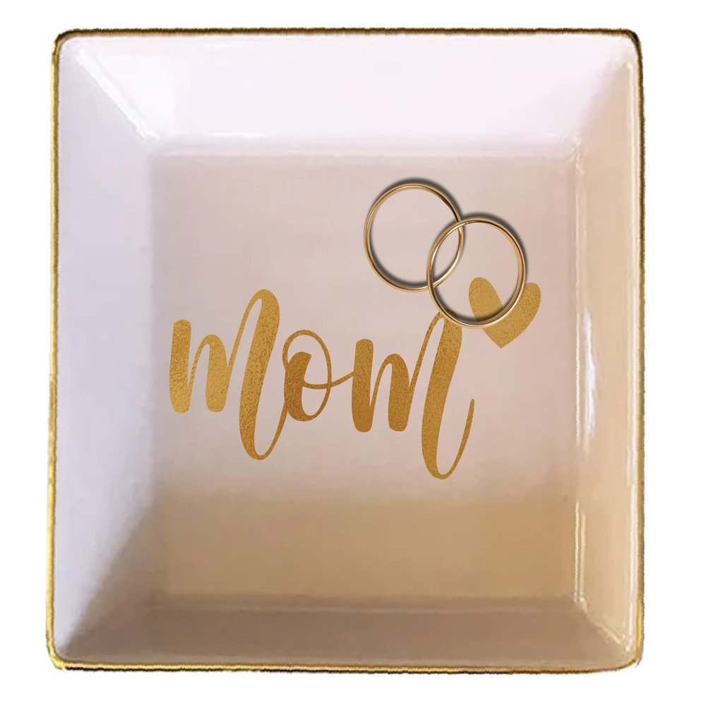 TEEAMORE Personalized Ring Dish Custom Trinket Tray Add Your Text Heart Design Valentines Day Wedding Gift Jewelry Tray