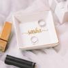 TEEAMORE Personalized Ring Dish Custom Trinket Tray Add Your Text Engagement Wedding Gift Jewelry Tray view 2