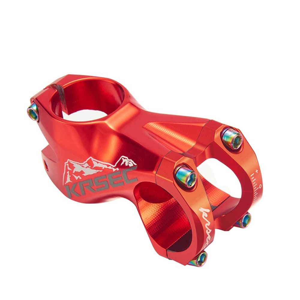 Bicycle Handlebar Stems 31.8 * 55MM Aluminum Alloy CNC Ultra Light Hollow Handlebar Riser for Most Bicycle, Road Bike, MTB,Cycling (Red-Gray)