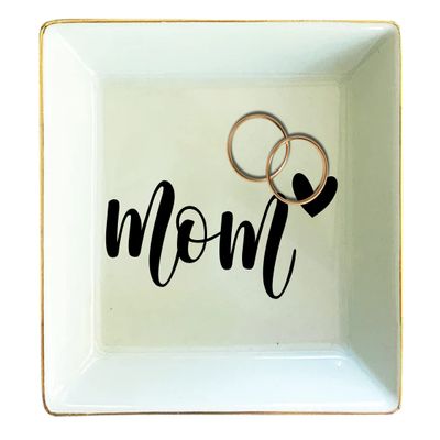 TEEAMORE Personalized Ring Dish Custom Trinket Tray Add Your Text Heart Design Valentines Day Wedding Gift Jewelry Tray