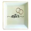 TEEAMORE Personalized Ring Dish Custom Trinket Tray Add Your Text Engagement Wedding Gift Jewelry Tray view 1