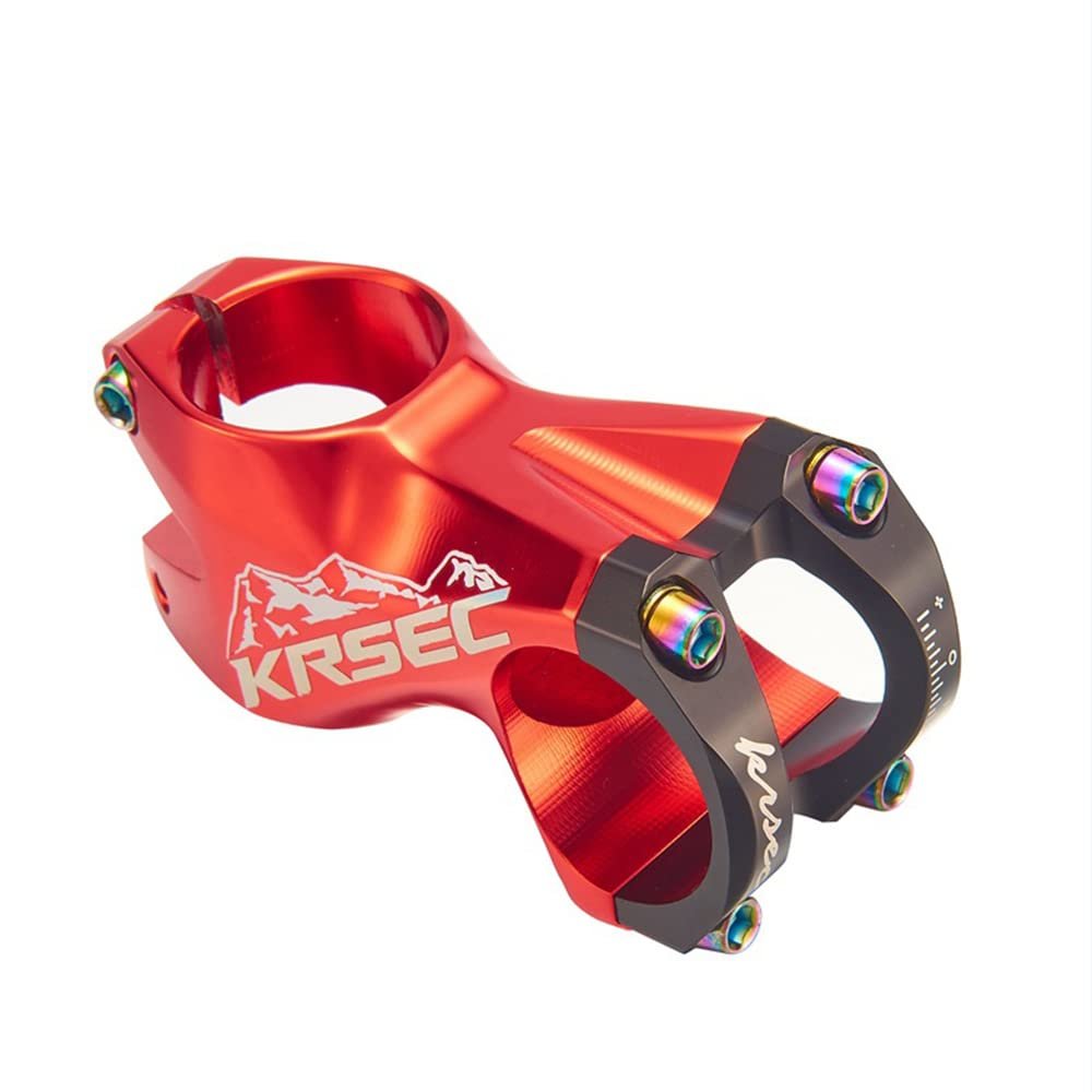 Bicycle Handlebar Stems 31.8 * 55MM Aluminum Alloy CNC Ultra Light Hollow Handlebar Riser for Most Bicycle, Road Bike, MTB,Cycling (Red-Black-Color)