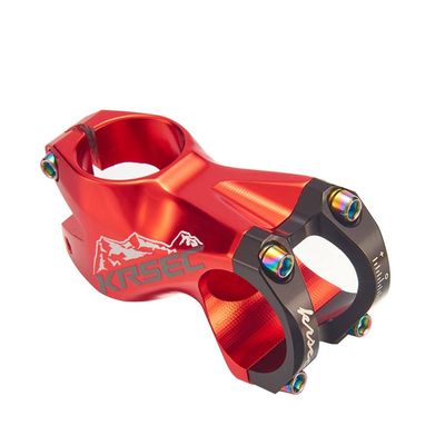 Bicycle Handlebar Stems 31.8 * 55MM Aluminum Alloy CNC Ultra Light Hollow Handlebar Riser for Most Bicycle, Road Bike, MTB,Cycling (Red-Black-Gray)