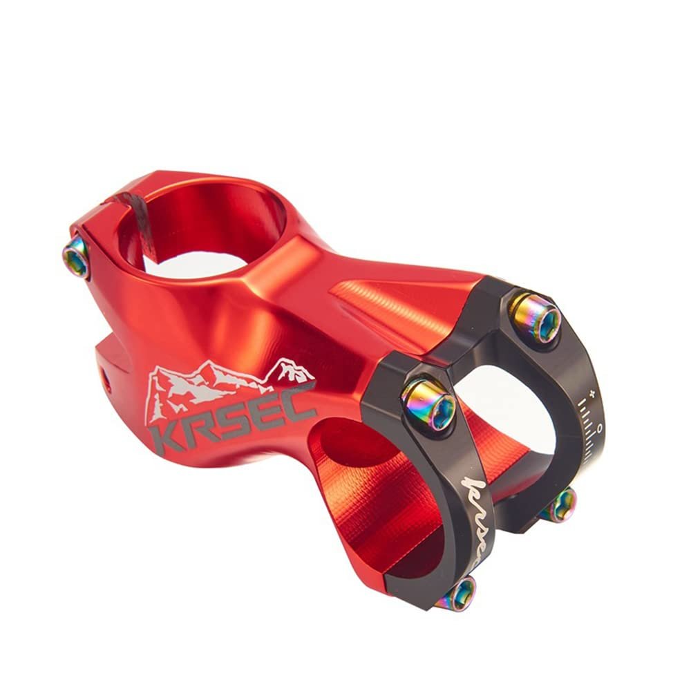 Bicycle Handlebar Stems 31.8 * 55MM Aluminum Alloy CNC Ultra Light Hollow Handlebar Riser for Most Bicycle, Road Bike, MTB,Cycling (Red-Black-Gray)