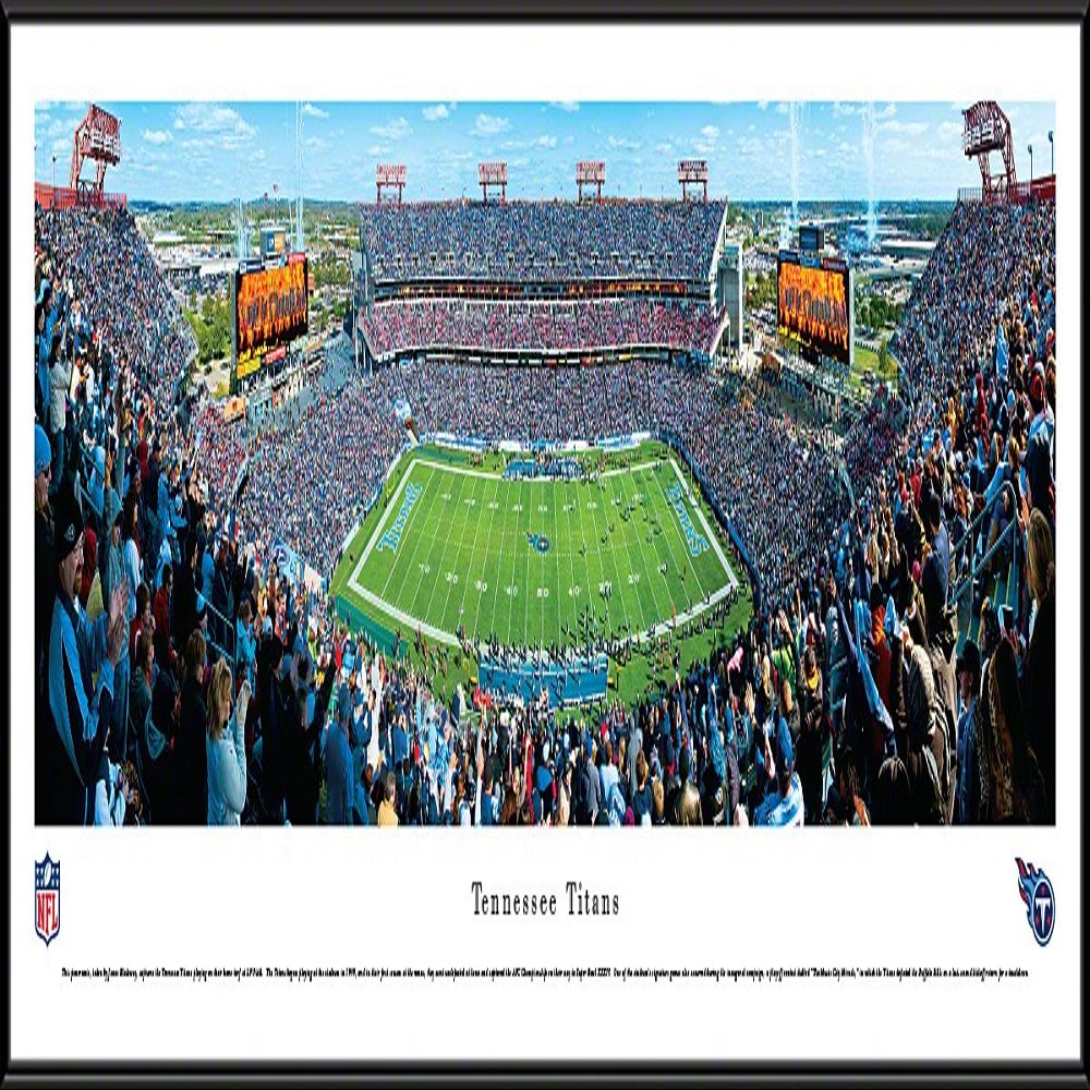 Tennessee Titans - 50 Yard Line at Nissan Stadium - 40.25x13.75-inch Standard Framed Print by Blakeway Panoramas