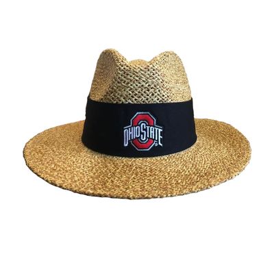 LogoFit Ohio State Angler Safari Straw Hat Black