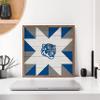 Kendrick Home + Stadium Collegiate "Quilt Mascot" Unique American Hardwood Natural Walnut Framed Dcor Sign (Iowa State Cyclones, 12x12) view 2