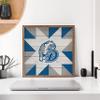 Kendrick Home + Stadium Collegiate "Quilt Mascot" Unique American Hardwood Natural Walnut Framed Dcor Sign (Jackson State Tigers, 24x24) view 2