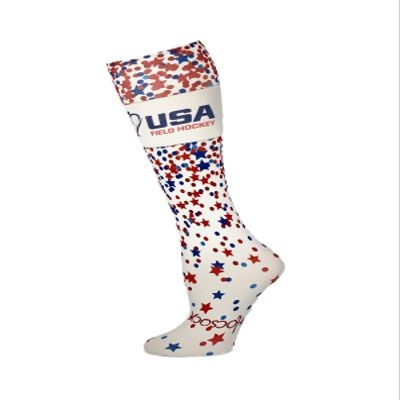 Hocsocx USA Field Hockey Confetti Unisex Performance Liner Socks, Moisture Wicking, Rash & Blister Protection for Field & Ice Hockey, Soccer, Skiing, Hiking, Boot Sock | Small (Youth)