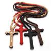 FORUBUS Wooden Cross Pendant Necklace - Wood Beads Cross Religion Necklace for Women Men Believer Prayer Baptism Jewelry (C wood) view 4