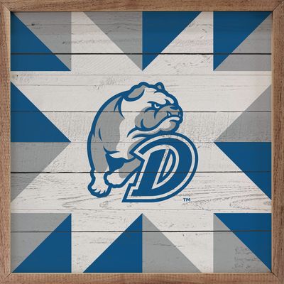 Kendrick Home + Stadium Collegiate "Quilt Mascot" Unique American Hardwood Natural Walnut Framed Dcor Sign (Iowa State Cyclones, 24x24)