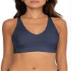 Smart & Sexy Women's Cloud Cotton Comfort Collection Bralettes & Panty 2 Packs, NAVY HIGHLIGHT/ GREY HEATHER Smooth, X-Large view 2