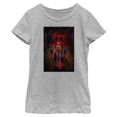 Netflix Girls Stranger Things Creel Poster Short Sleeve Tee Fashion t Shirts, Athletic Heather, Medium US