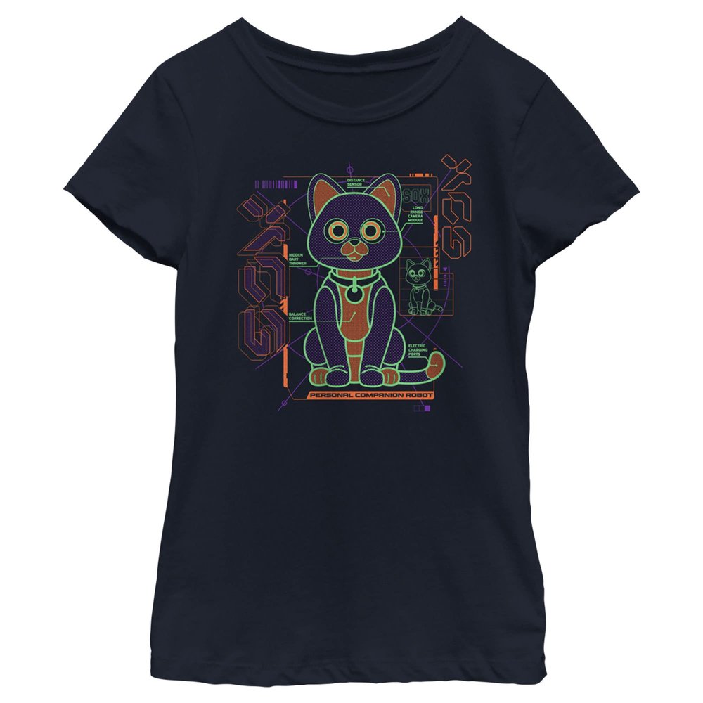 Disney girls Pixar Lightyear Sox Schematic Short Sleeve Tee T Shirt, Navy Blue, X-Small US