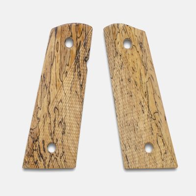 1911 Officer Size Grips, White Cocobolo, Ranger Cut, Mag-Well Bottom