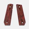 1911 Full Size Grips, Red Cocobolo, Double Diamond Checkered, Carry Cut, Thin view 1