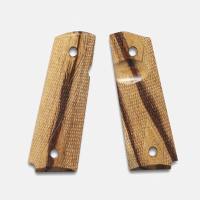 1911 Officer Grips, Inkberry, Double Diamond Checkered, Beveled, Thumb Groove