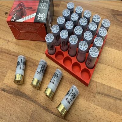 12 Gauge 25 Shotshell Reloading Block Tray (Blue)
