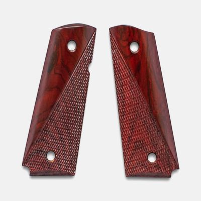 1911 Officer Grips, Red Cocobolo, Ranger Cut, Beveled Bottom, Thin