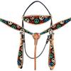 HILASON Western Horse Leather Headstall Breast Collar Set Tan | Tack for Horses view 1
