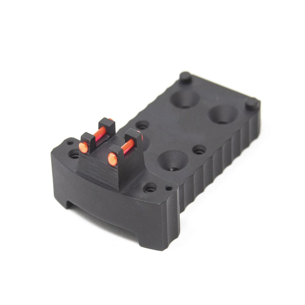 Fusion Firearms 1911 RMR Base Plate for Trijicon Style Red Dots -Light-Weight Aluminum -Black, Fiber Optic