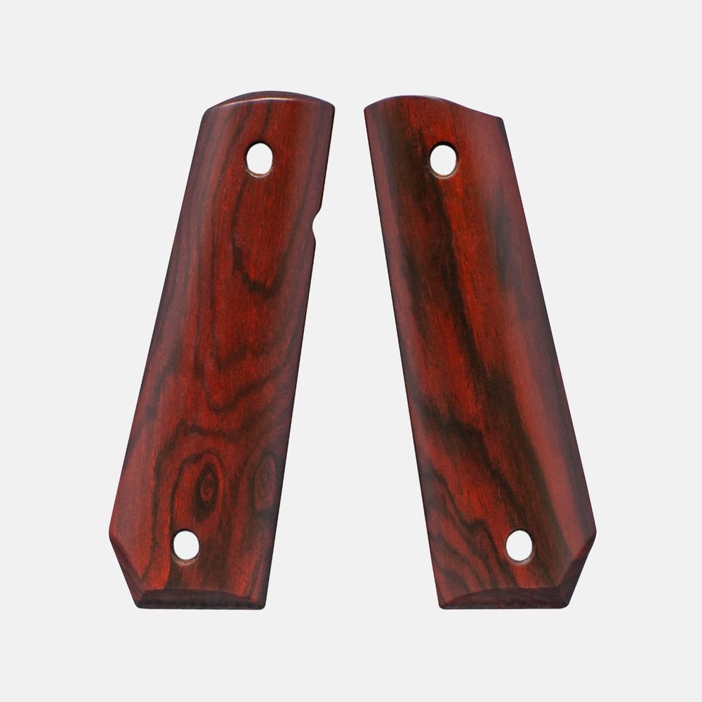 1911 Full Size Grips, Red Cocobolo, Smooth, Carry Cut, Thin