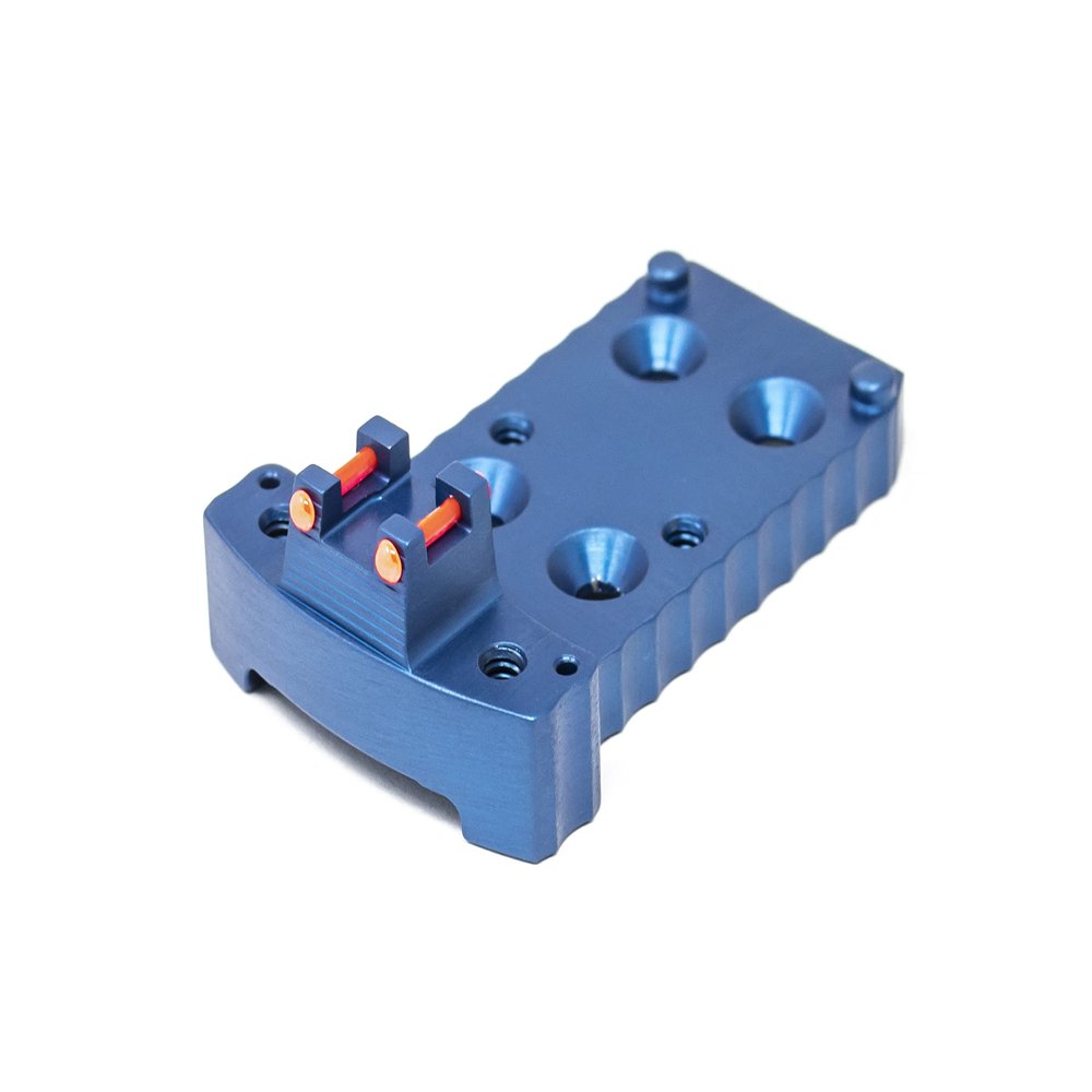 Fusion Firearms 1911 RMR Base Plate for Trijicon Style -Light-Weight Aluminum -Blue, Fiber Optic
