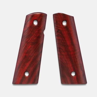 1911 Officer Grips, Red Cocobolo, Smooth, Mag-Well Bottom