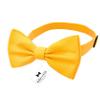 Adam Young Men's Bright Yellow Bow Tie with Handkerchief & Cufflinks Pre-Tied Style Formal Satin Classic Bowtie for Tuxedo Faux Silk (Large, Merigold Yellow) view 2