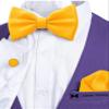 Adam Young Men's Bright Yellow Bow Tie with Handkerchief & Cufflinks Pre-Tied Style Formal Satin Classic Bowtie for Tuxedo Faux Silk (Large, Merigold Yellow) view 4