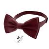 Adam Young Men's Burgundy Bow Tie with Handkerchief Set Pre-Tied Style Formal Satin Classic Bowtie for Tuxedo Faux Silk (Large, Merlot Red) view 2
