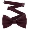 Adam Young Men's Maroon Bow Tie Pre-Tied Style Formal Satin Classic Bowtie for Tuxedo Faux Silk (Large, Wine Red) view 1