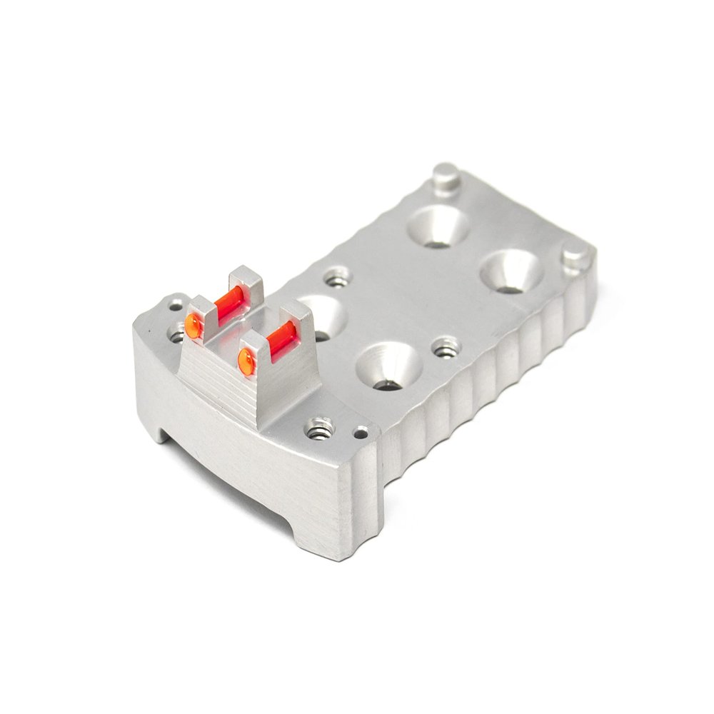 Fusion Firearms 1911 RMR Base Plate for Trijicon Style -Light-Weight Aluminum -Silver, Fiber Optic