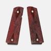 1911 Full Size Grips, Red Cocobolo, Double Diamond Checkered, Beveled Bottom view 1