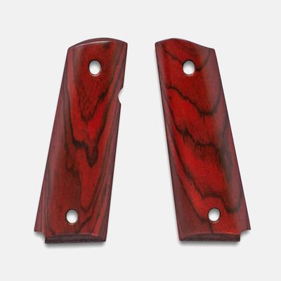 1911 Officer Grips, Red Cocobolo, Smooth, Beveled Bottom
