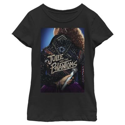 Netflix Girls Julie and The Phantoms Phantoms Mic Short Sleeve Tee Fashion t Shirts, Black, Medium US