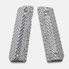 1911 Full Size Grips, G-10 White/Black, Ripple Design, Beveled Bottom view 1