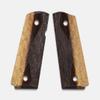 1911 Officer Grips, 2-Tone Cocobolo, Double Diamond Checkered, Beveled, Thin view 1